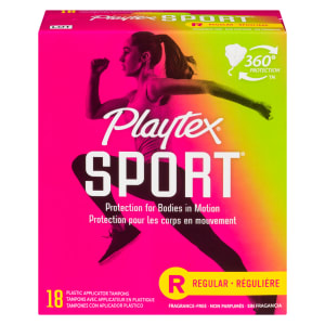 Playtex Sport Regular 18 Plastic Applicator Tampons