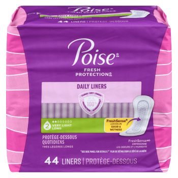 Poise Fresh Protection Daily Liners Very Light Long 44 Liners