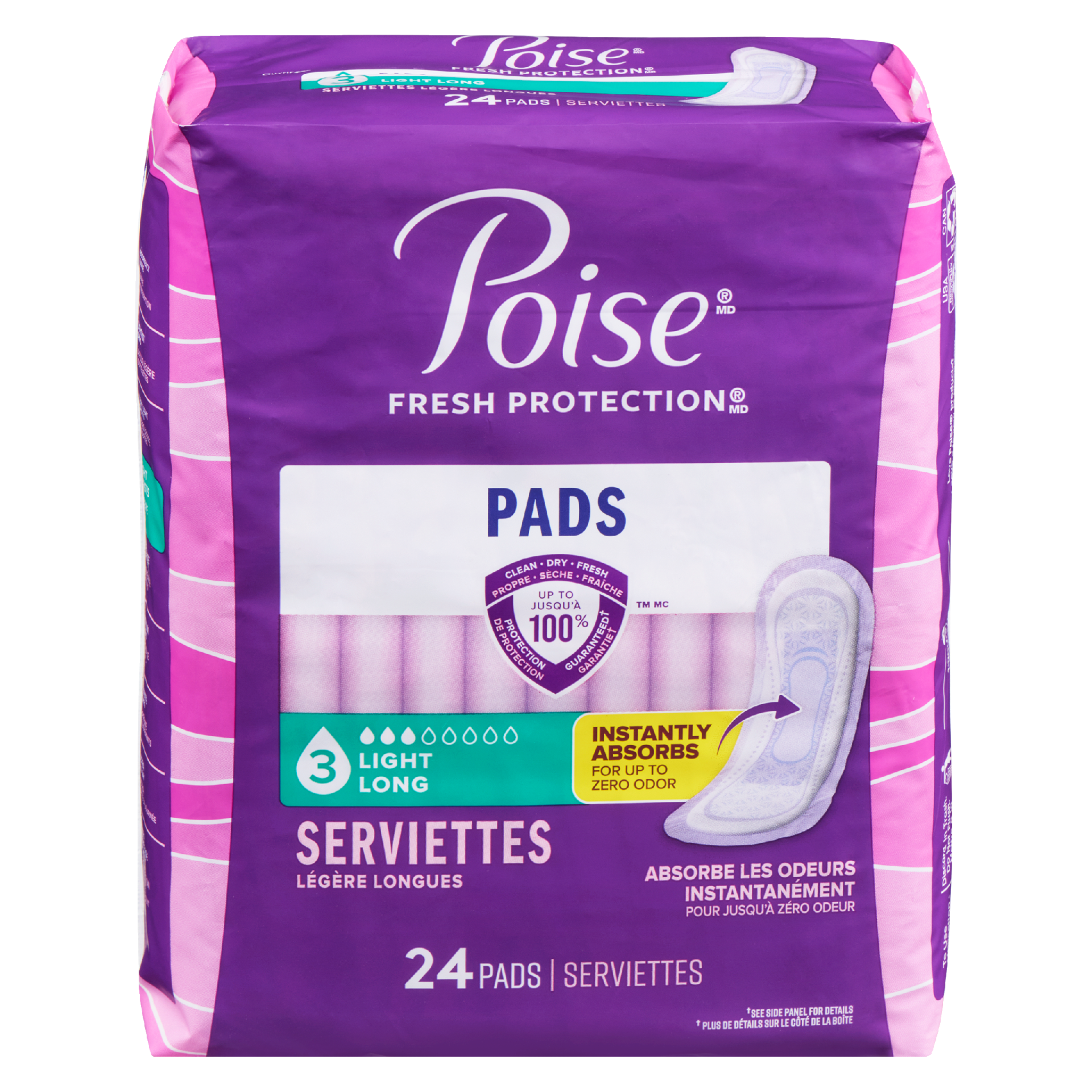 Poise Fresh Protection Light Long 24 Pads