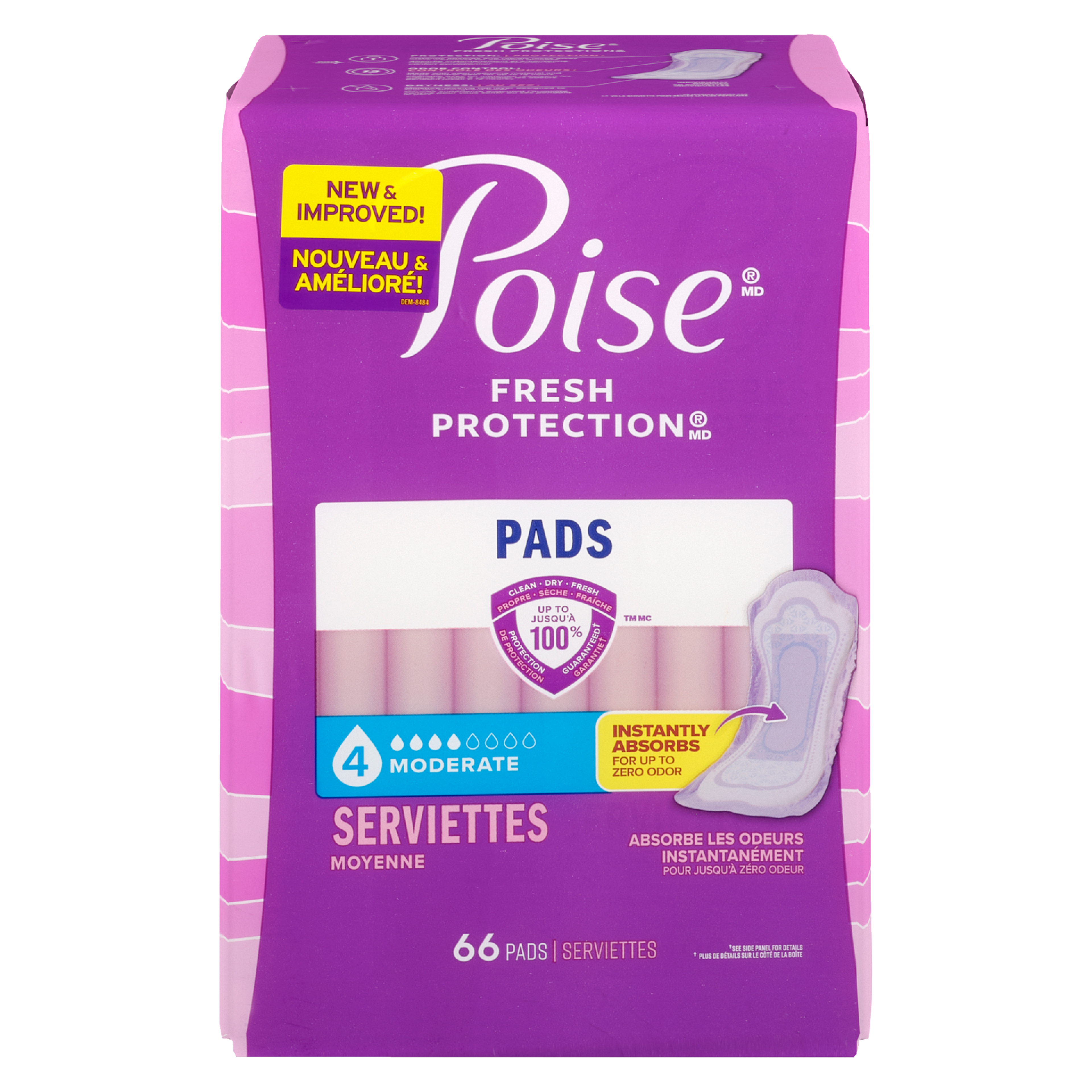 Poise Fresh Protection Moderate 66 Pads