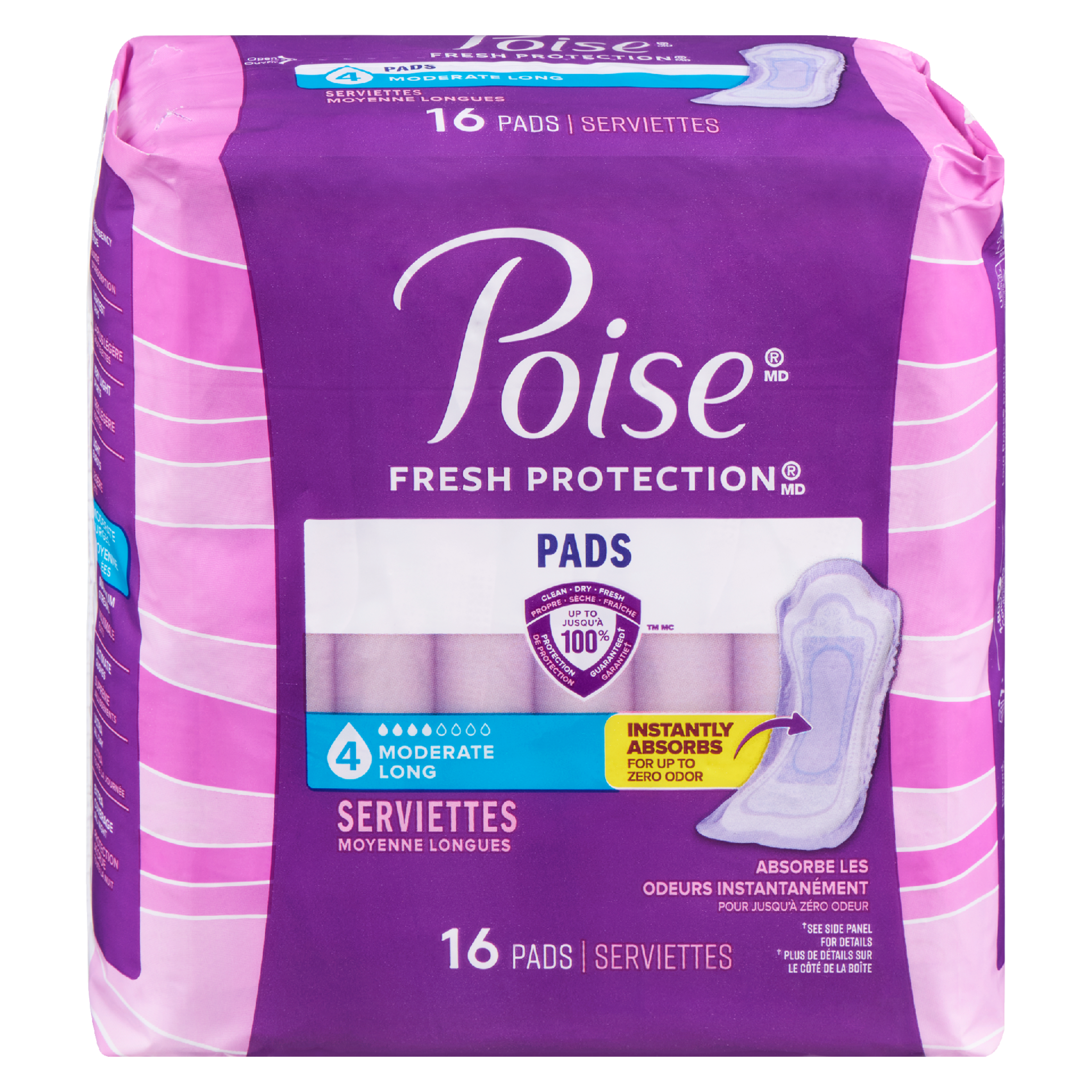 Poise Fresh Protection Moderate Long 16 Pads