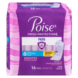 Poise Fresh Protection Moderate Long 16 Pads