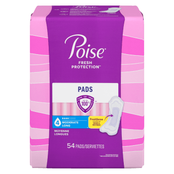 Poise Fresh Protection Moderate Long 54 Pads