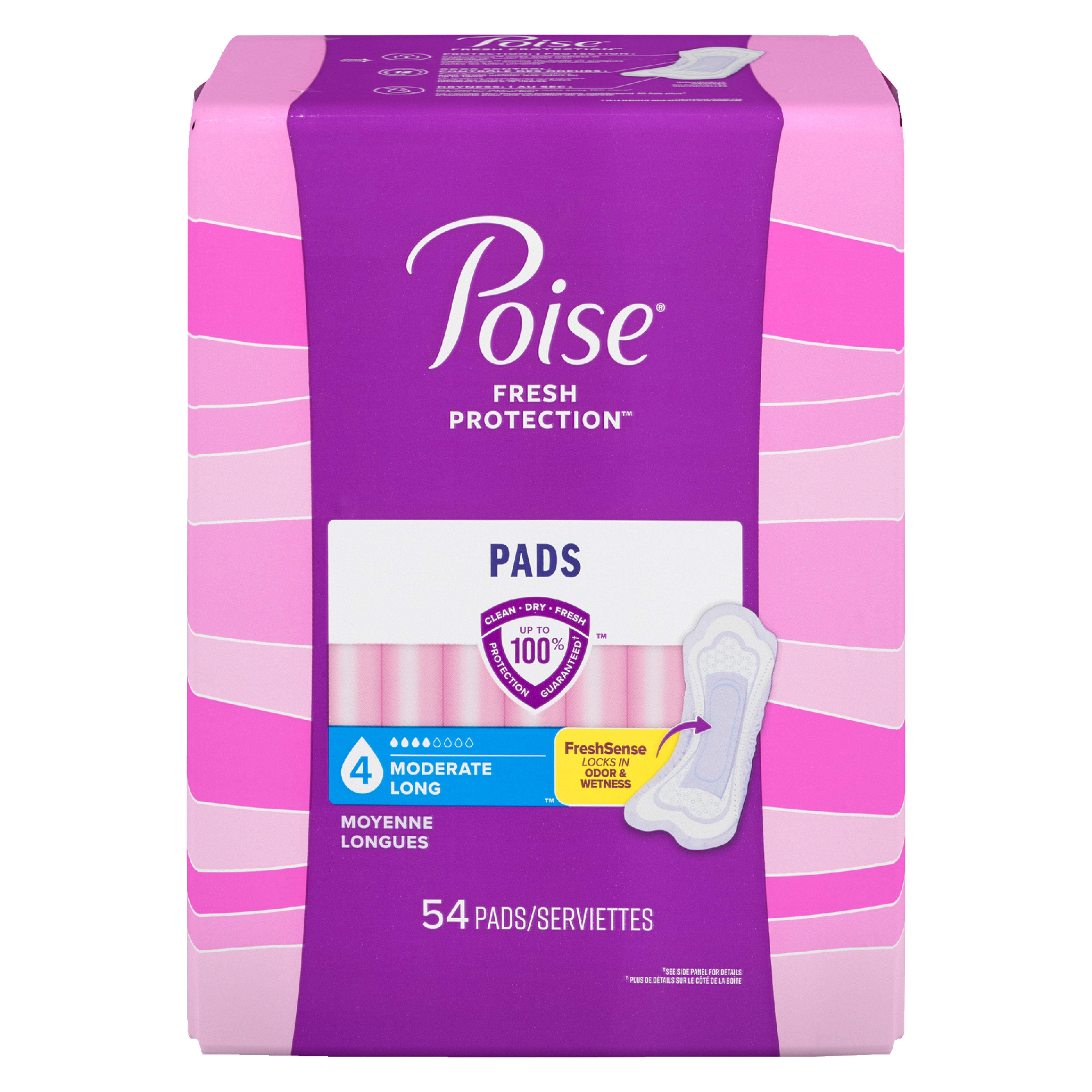 Poise Fresh Protection Moderate Long 54 Pads