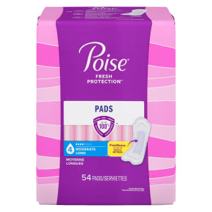 Poise Fresh Protection Moderate Long 54 Pads