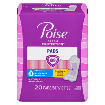 Poise Fresh Protection Moderate Regular 20 Pads