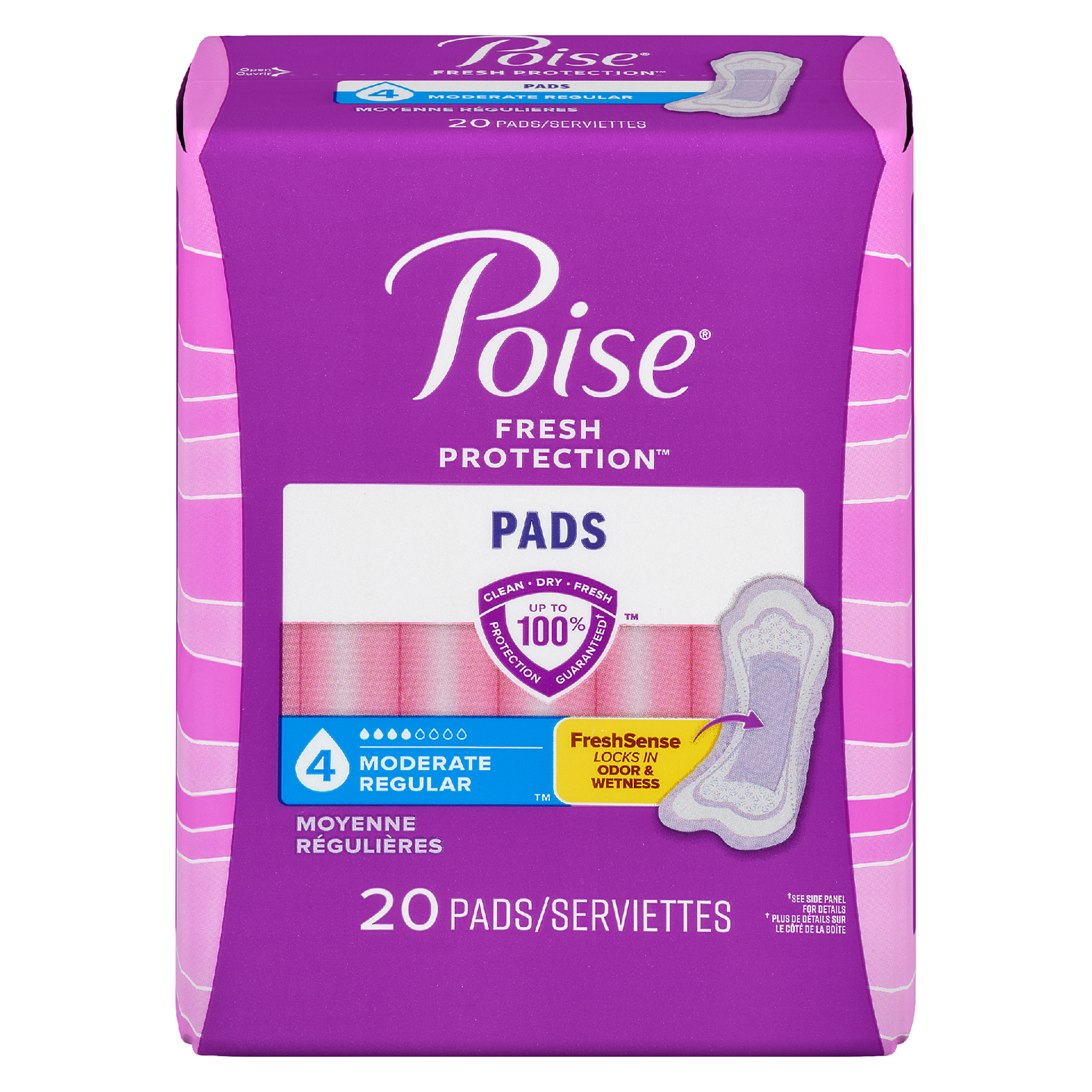 Poise Fresh Protection Moderate Regular 20 Pads