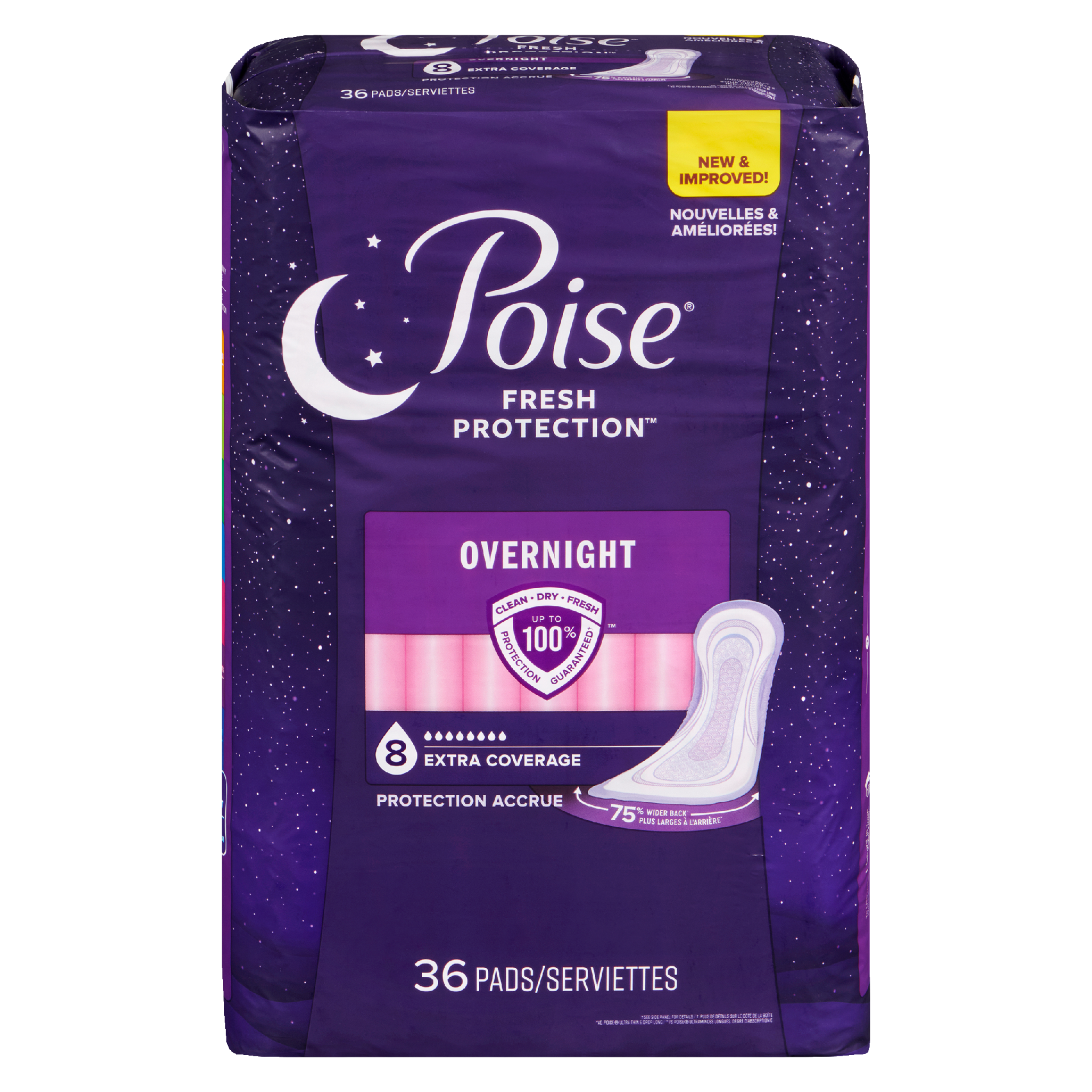 Poise Fresh Protection Overnight Extra Coverage 36 Pads