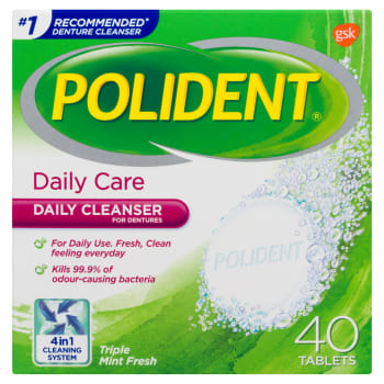 Polident Daily Care Triple Mint Fresh 40 Tablets