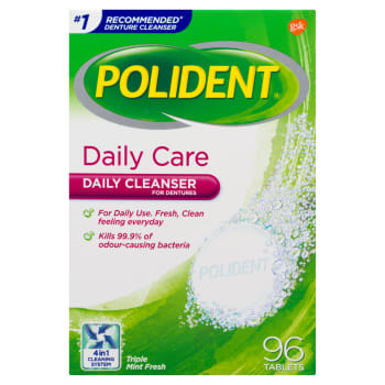 Polident Daily Care Triple Mint Fresh 96 Tablets