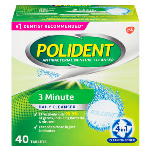 Polident Daily Cleanser 3 Minute 40 Tablets