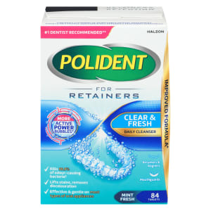 Polident Daily Cleanser for Retainers Mint Fresh 84 Tablets