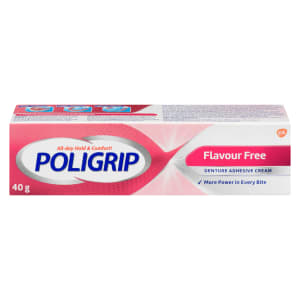 Poligrip Denture Adhesive Cream Flavour Free 40 g