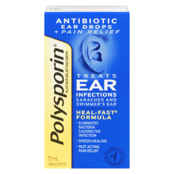 Polysporin Ear Drops Antibiotic + Pain Relief 15 ml