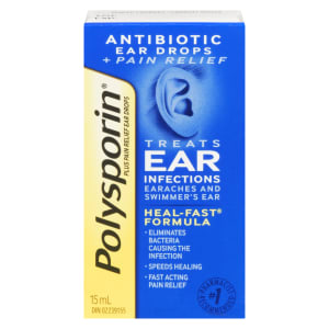 Polysporin Ear Drops Antibiotic + Pain Relief 15 ml