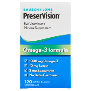 PreserVision Eye Vitamin and Mineral Supplement Omega-3 Formula 120 Soft Gel Capsules