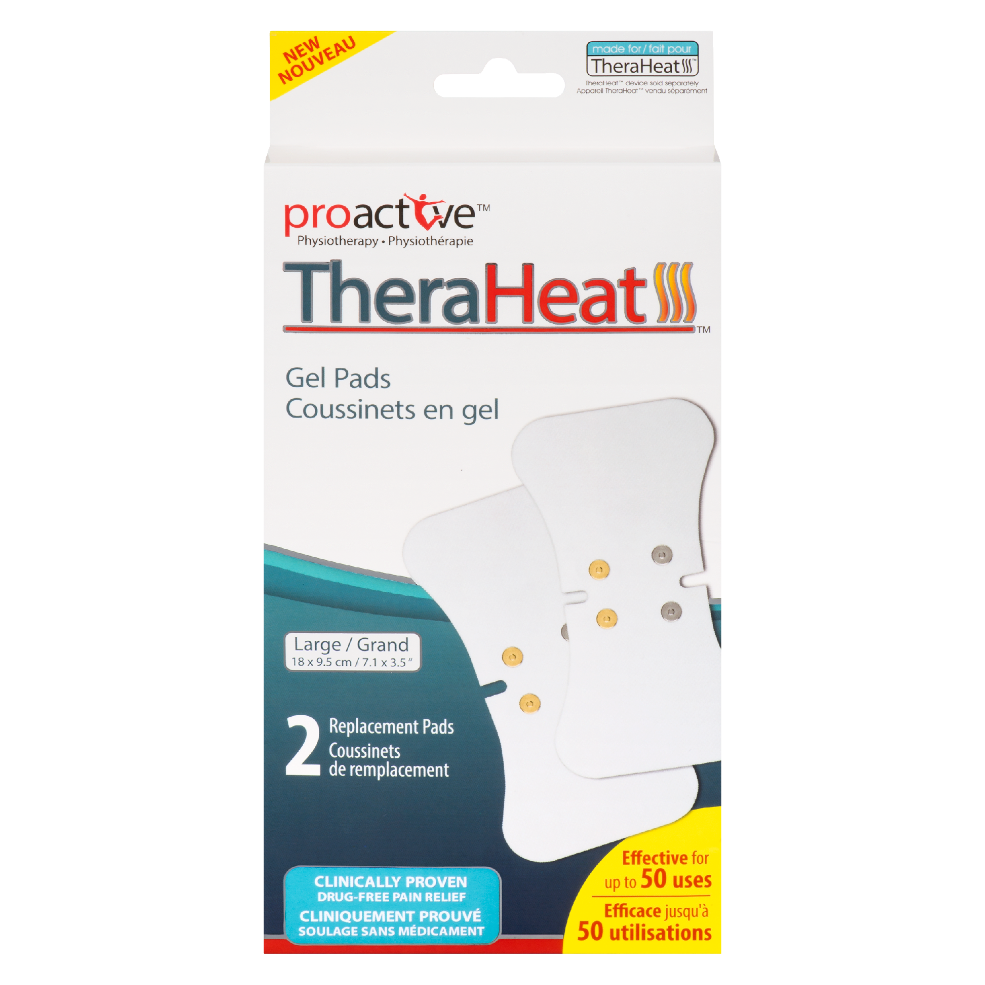 Proactive TheraHeat Gels Pads Large 2 Replacement Pads