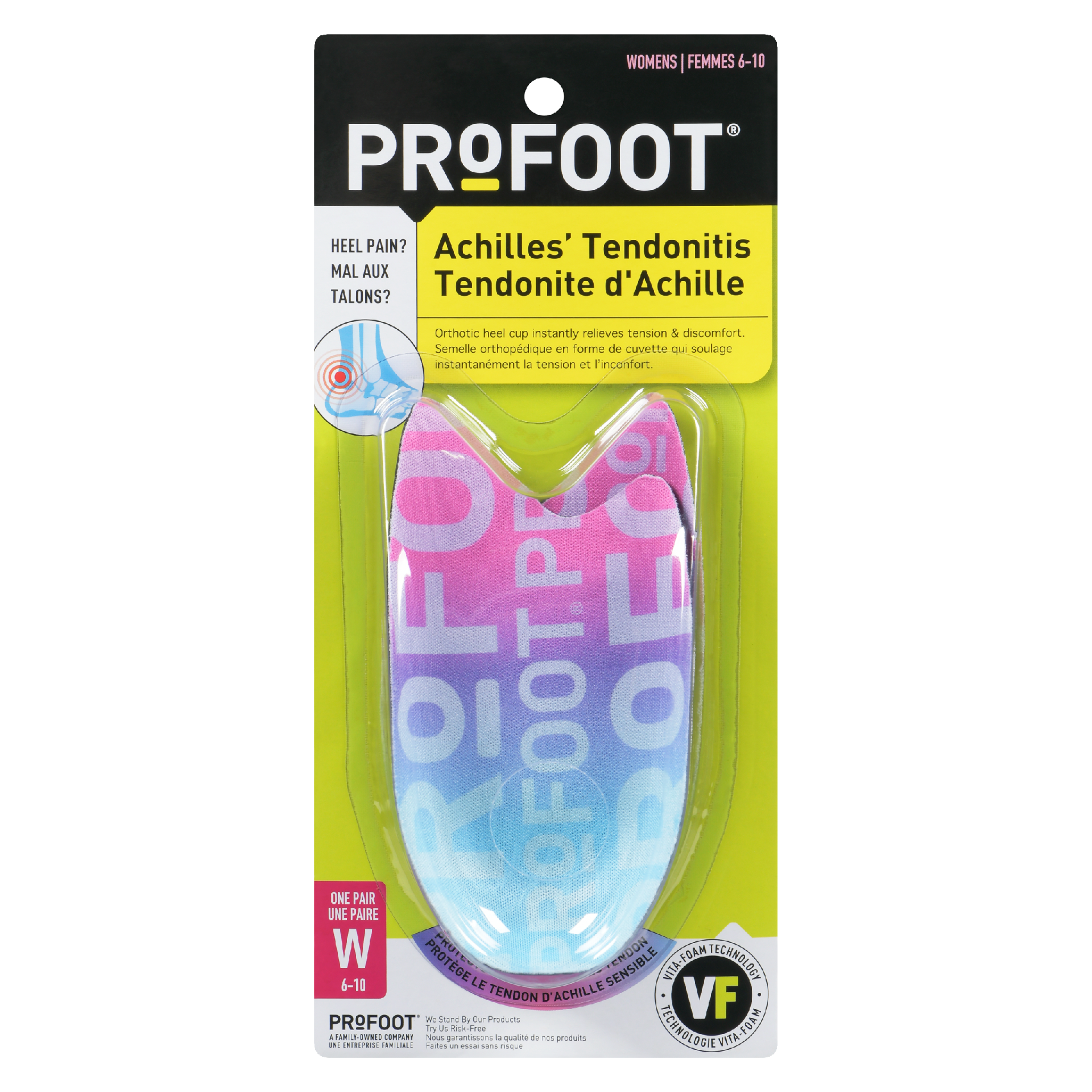PROFOOT Achilles' Tendonitis Womens 6-10 One Pair