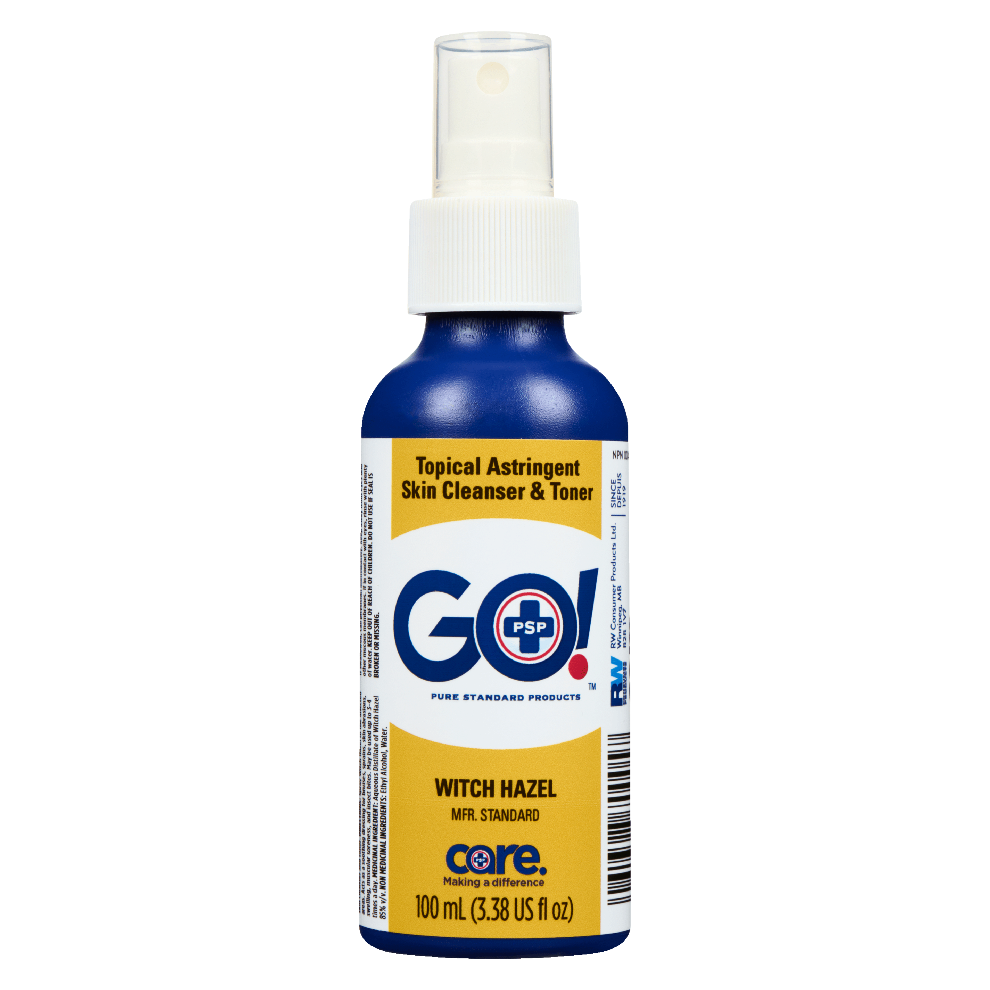 PSP GO! Topical Astringent Skin Cleanser & Toner Witch Hazel 100 ml