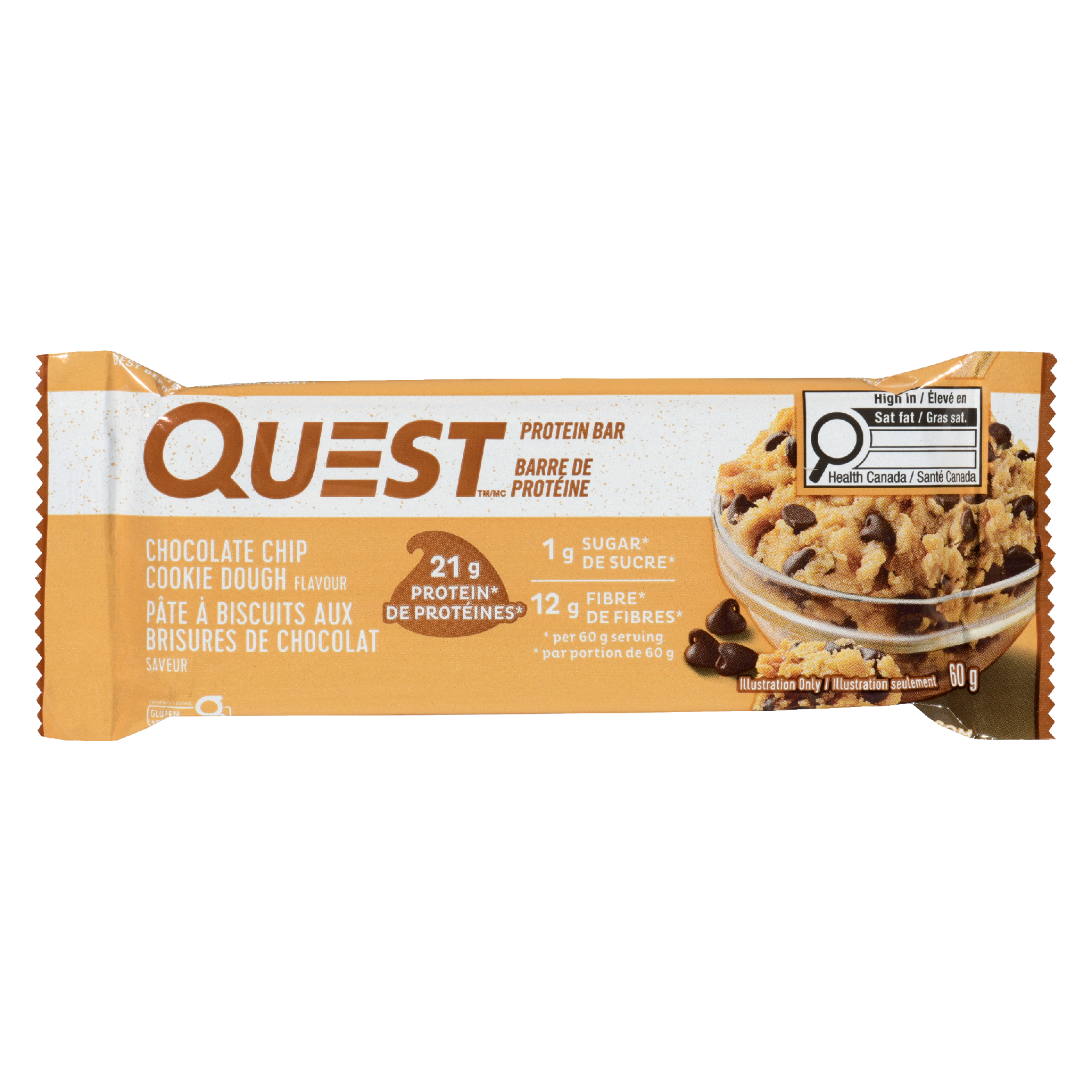 Quest Protein Bar Chocolate Chip Cookie Dough Flavour 60 g