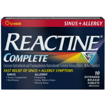 Reactine Allergy and Sinus 10 Tablets