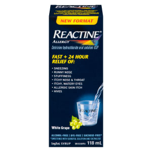 Reactine Allergy Syrup White Grape 5 mg/5 ml 118 ml