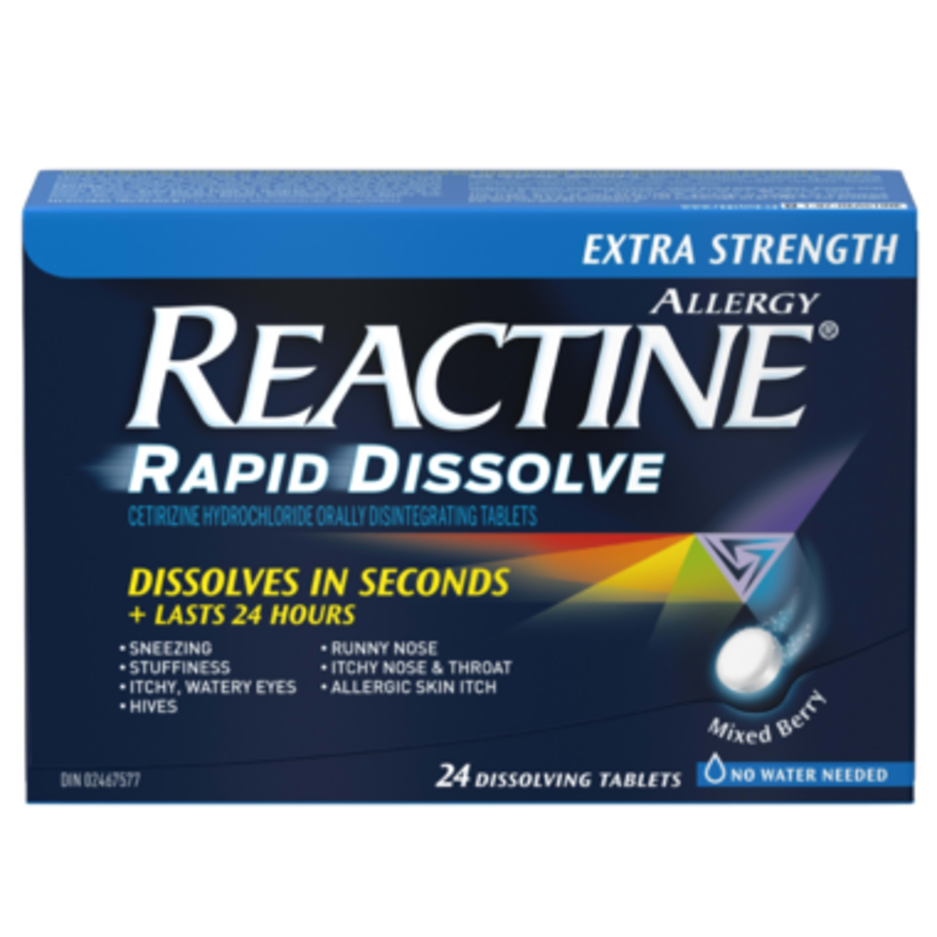 Reactine Allergy Mixed Berry Extra Strength 24 Dissolving Tablets