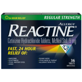 Reactine Regular Strength 36 Tablets