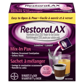 RestoraLAX Laxative Travel Size 10 Packets x 17 g Each