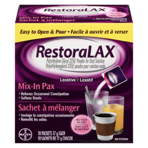 RestoraLAX Laxative Travel Size 10 Packets x 17 g Each
