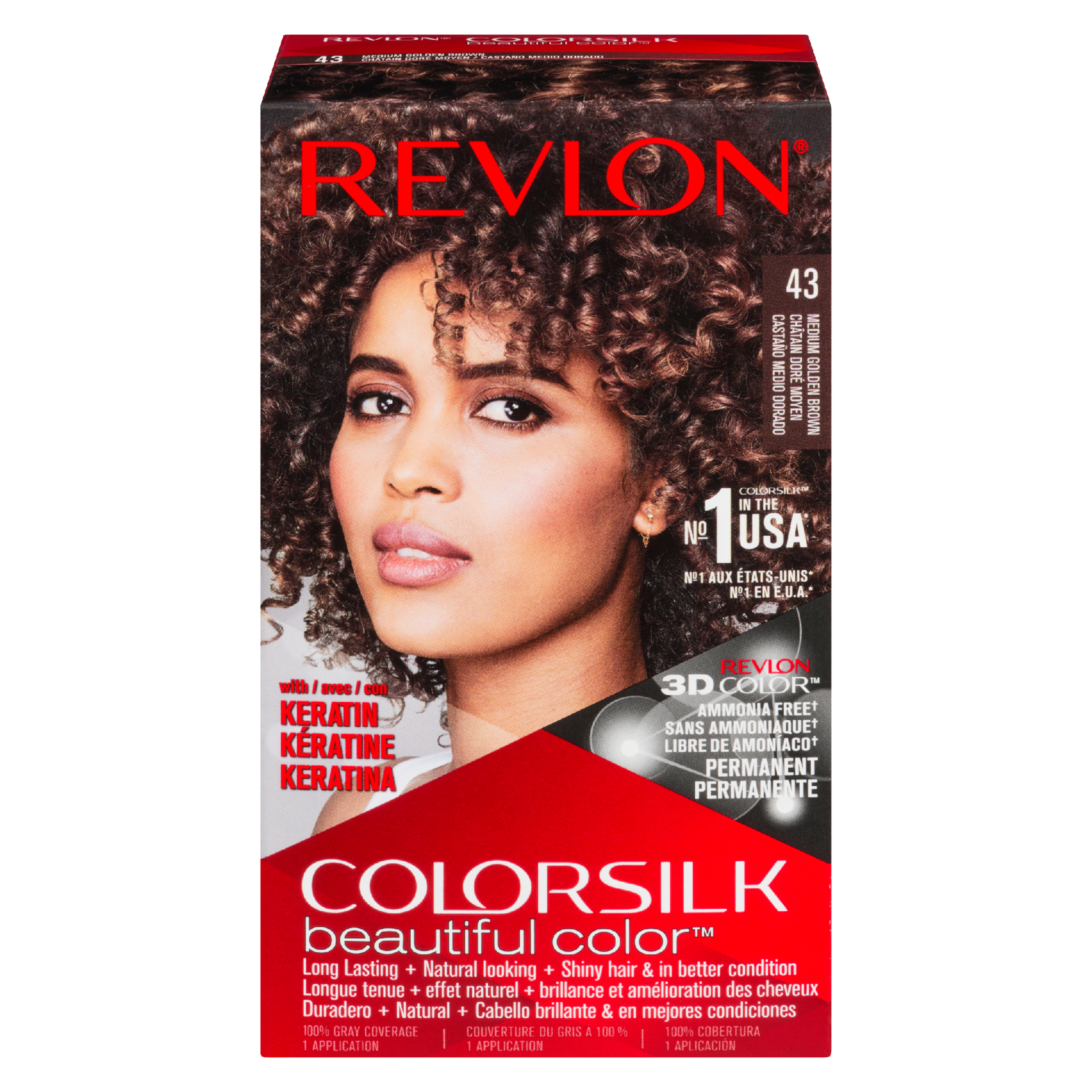 Revlon ColorSilk Beautiful Color 43 Medium Golden Brown