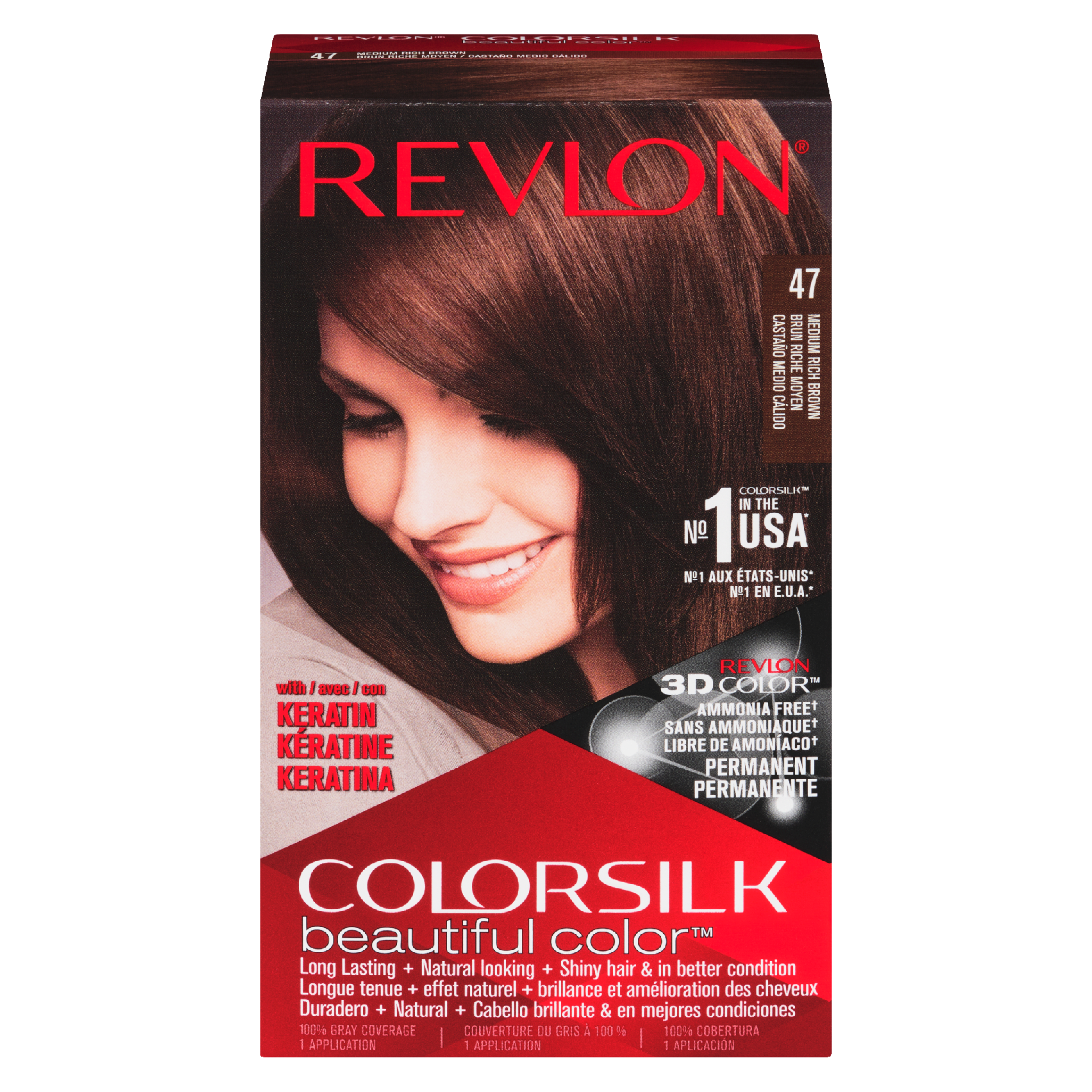 Revlon ColorSilk Beautiful Color 47 Medium Rich Brown