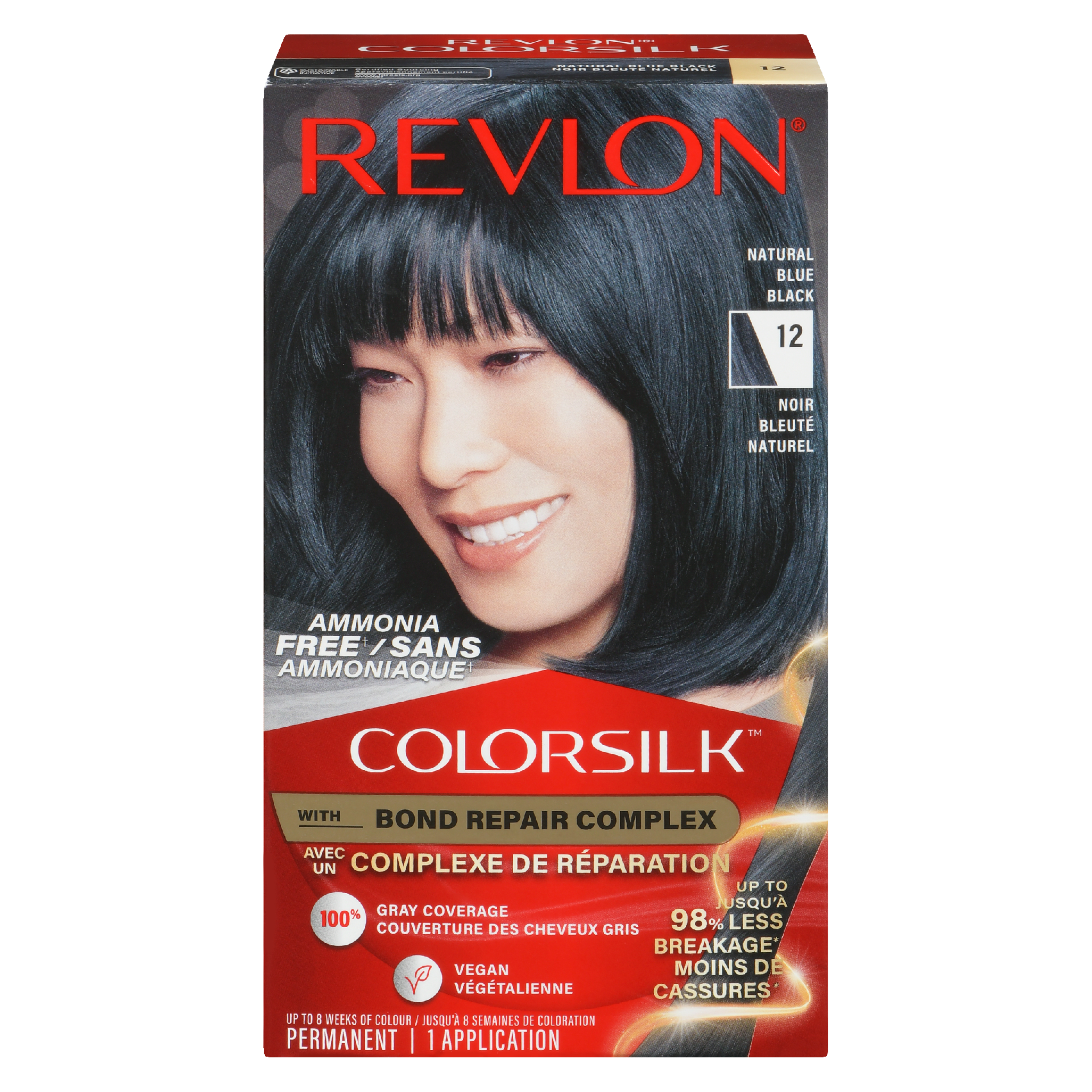 Revlon ColorSilk Permanent Color 12 Natural Blue Black