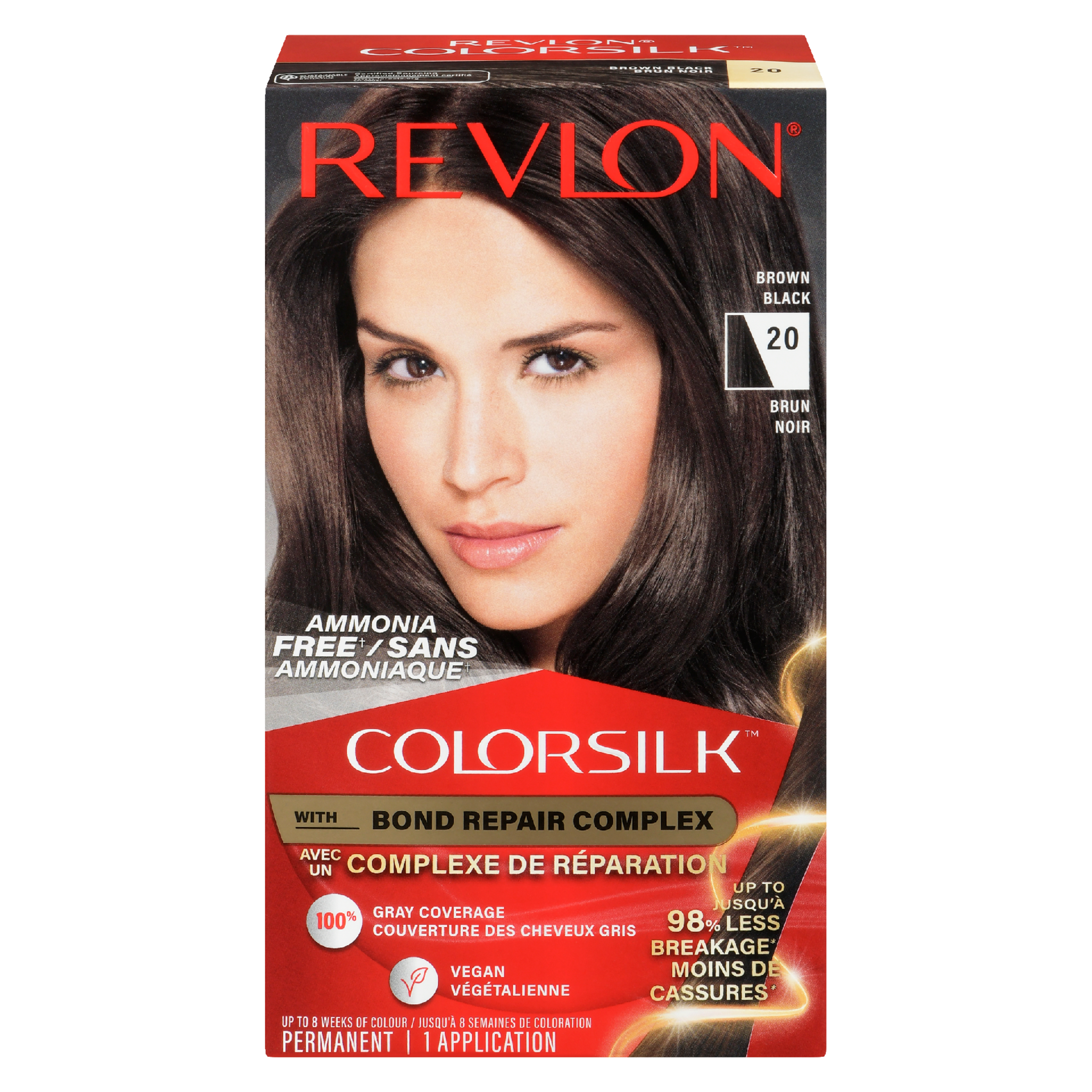 Revlon ColorSilk Permanent Color 20 Brown Black