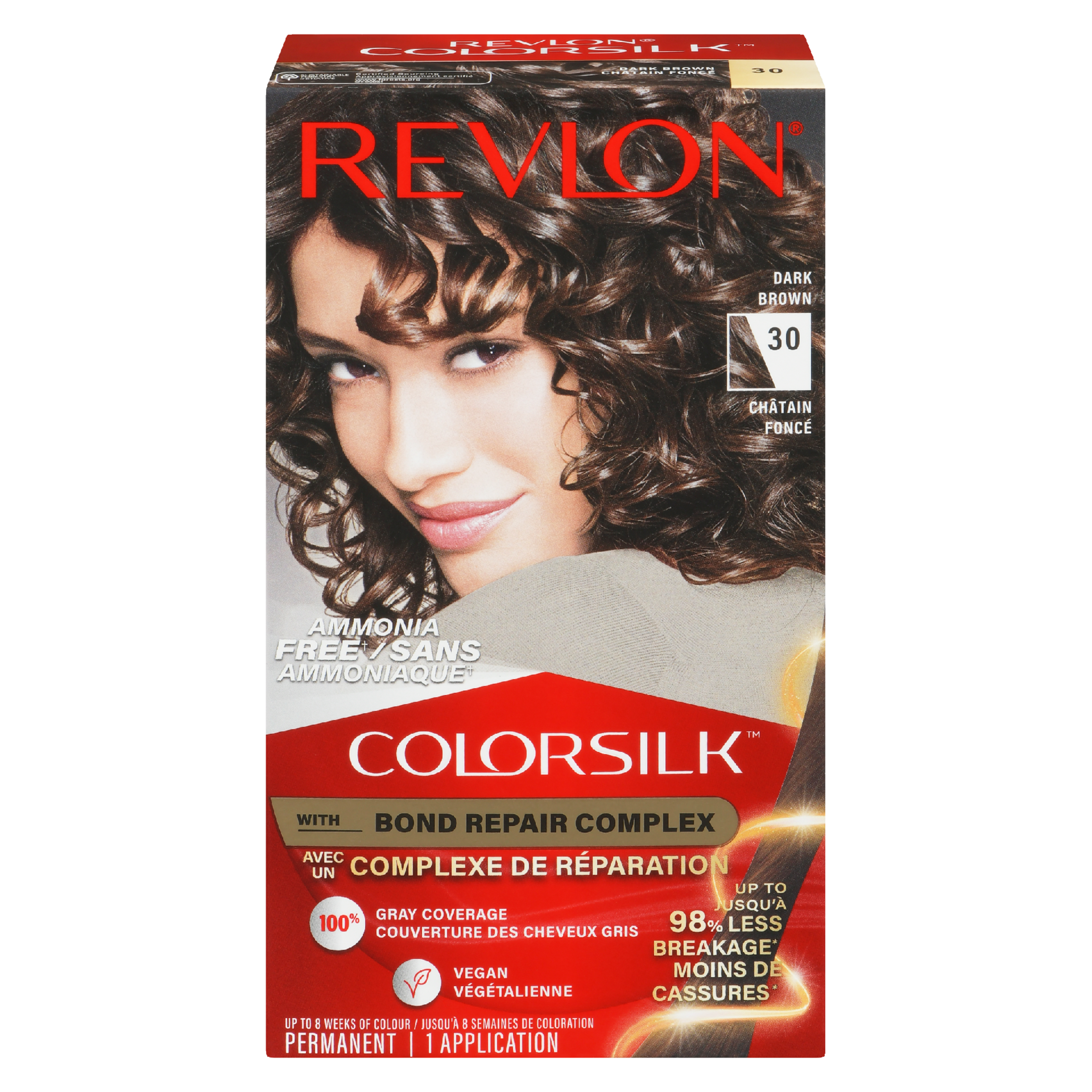 Revlon ColorSilk Permanent Color 30 Dark Brown