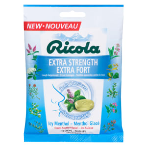 Ricola Cough Suppressant Throat Lozenges Extra Strength Icy Menthol 19 Drops