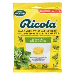 Ricola Cough Suppressant Throat Lozenges Lemon Mint 45 Wrapped Lozenges