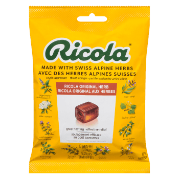 Ricola Cough Suppressant Throat Lozenges Original Herb 17 Wrapped Lozenges