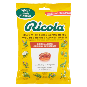 Ricola Cough Suppressant Throat Lozenges Original Herb Family Pack 45 Wrapped Lozenges