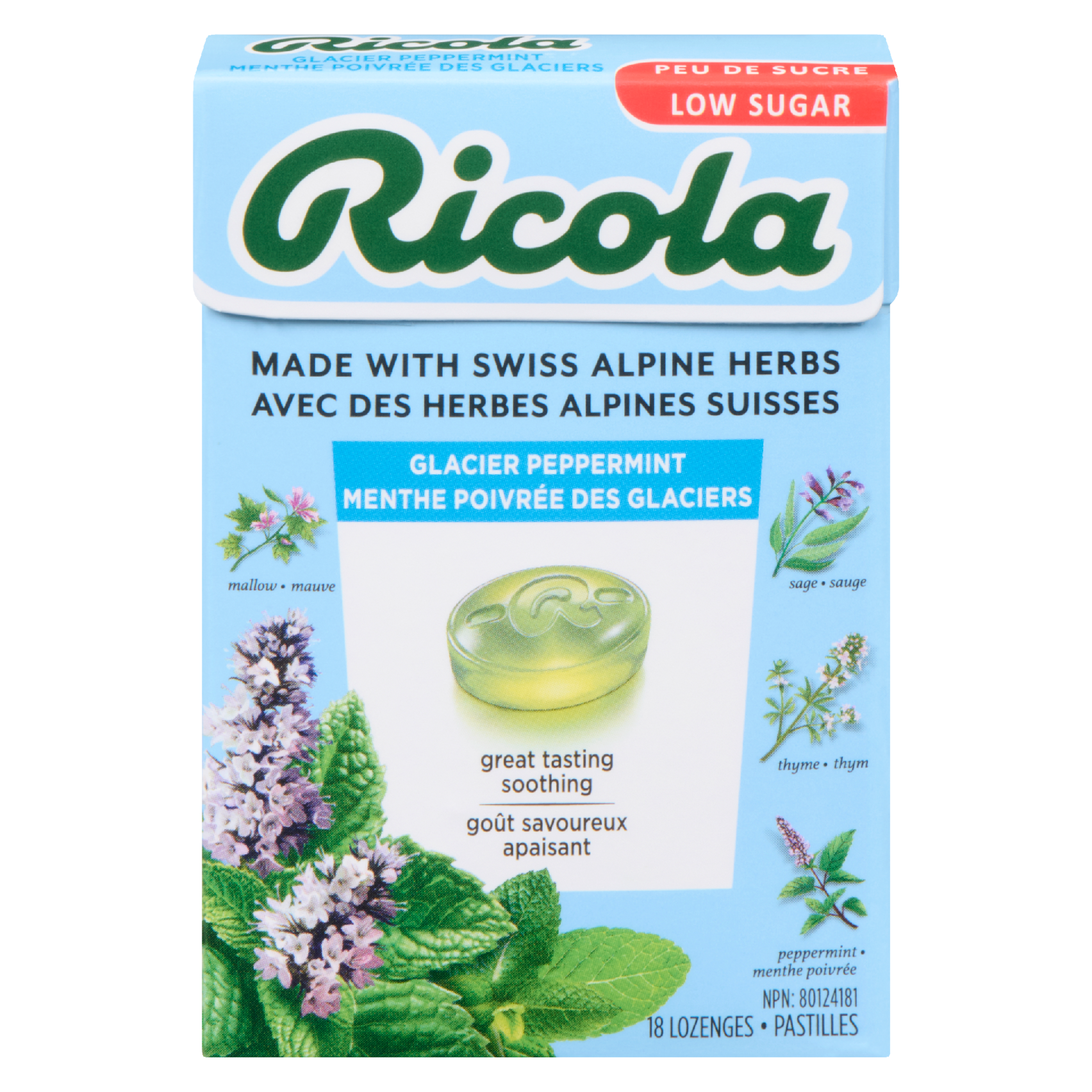 Ricola Glacier Peppermint 18 Lozenges