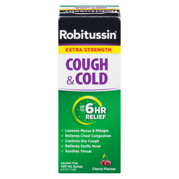 Robitussin Cough & Cold Syrup Cherry Flavour Extra Strength 100 ml