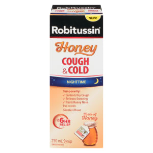 Robitussin Cough & Cold Syrup Honey Nighttime 230 ml