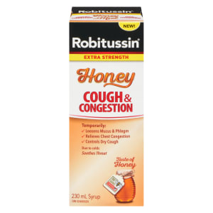 Robitussin Cough & Congestion Syrup Honey Extra Strength 230 ml