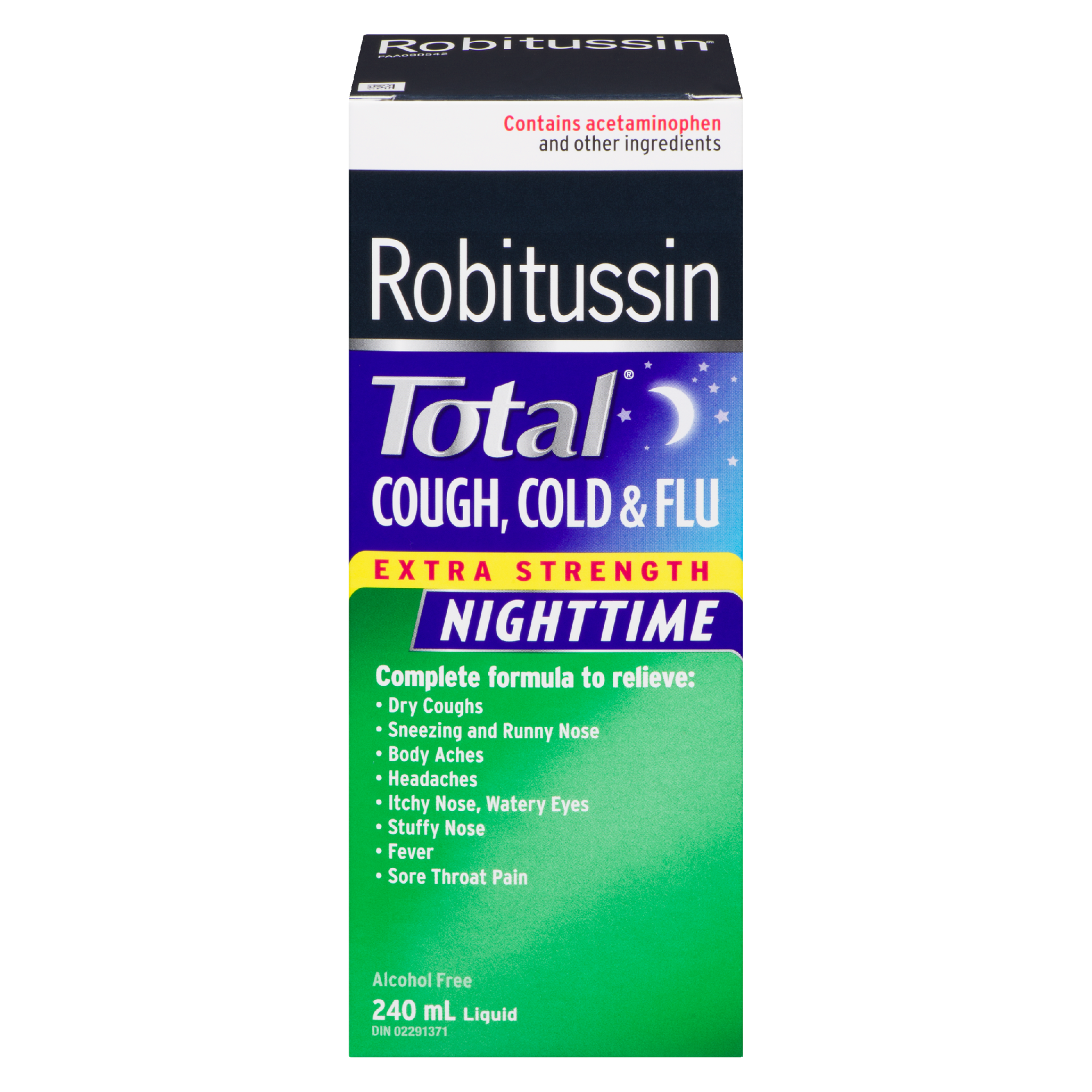 Robitussin Total Liquid Cough, Cold & Flu Extra Strength Nighttime 240 ml