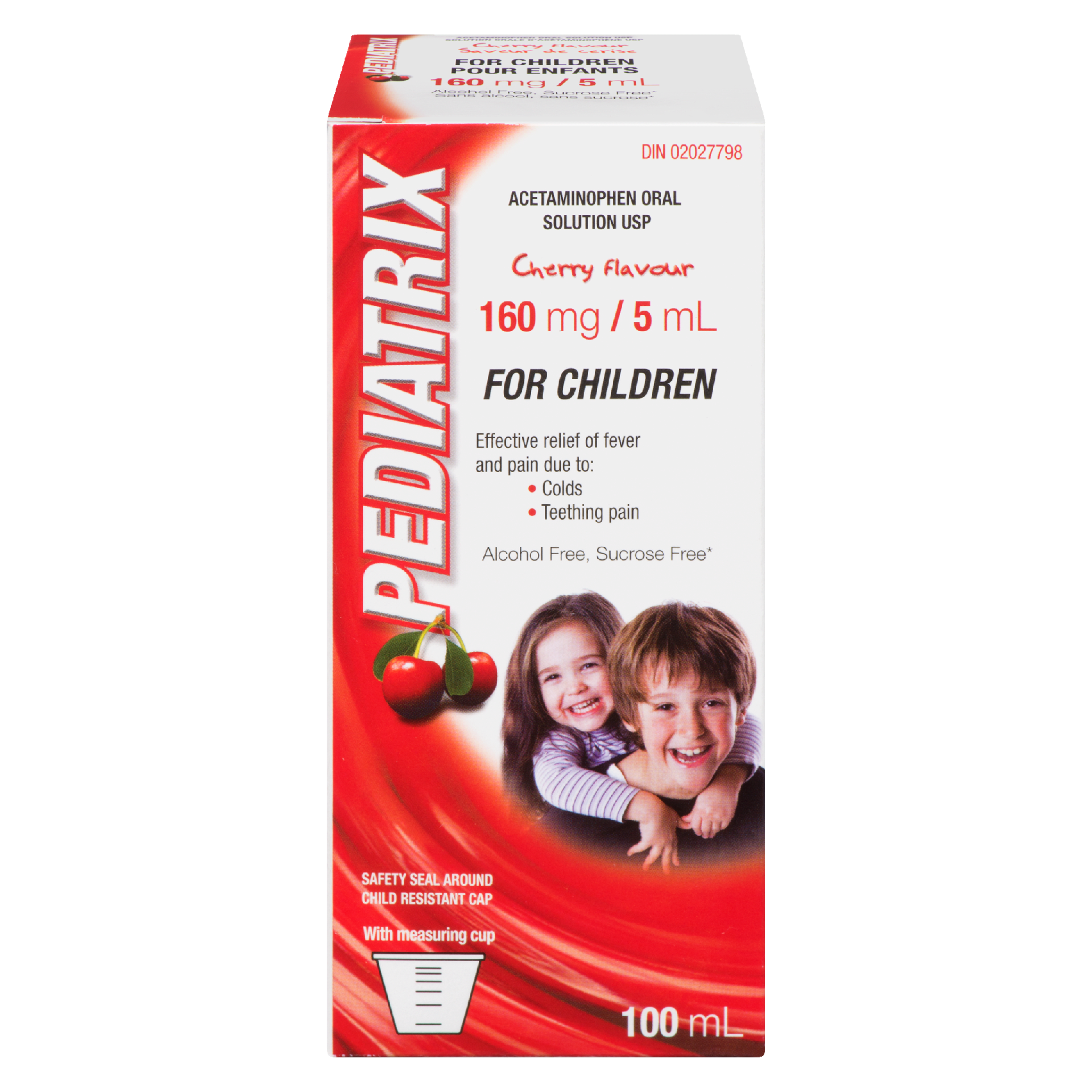 Rougier Pediatrix Acetaminophen Oral Solution USP Cherry Flavour for Children 100 ml