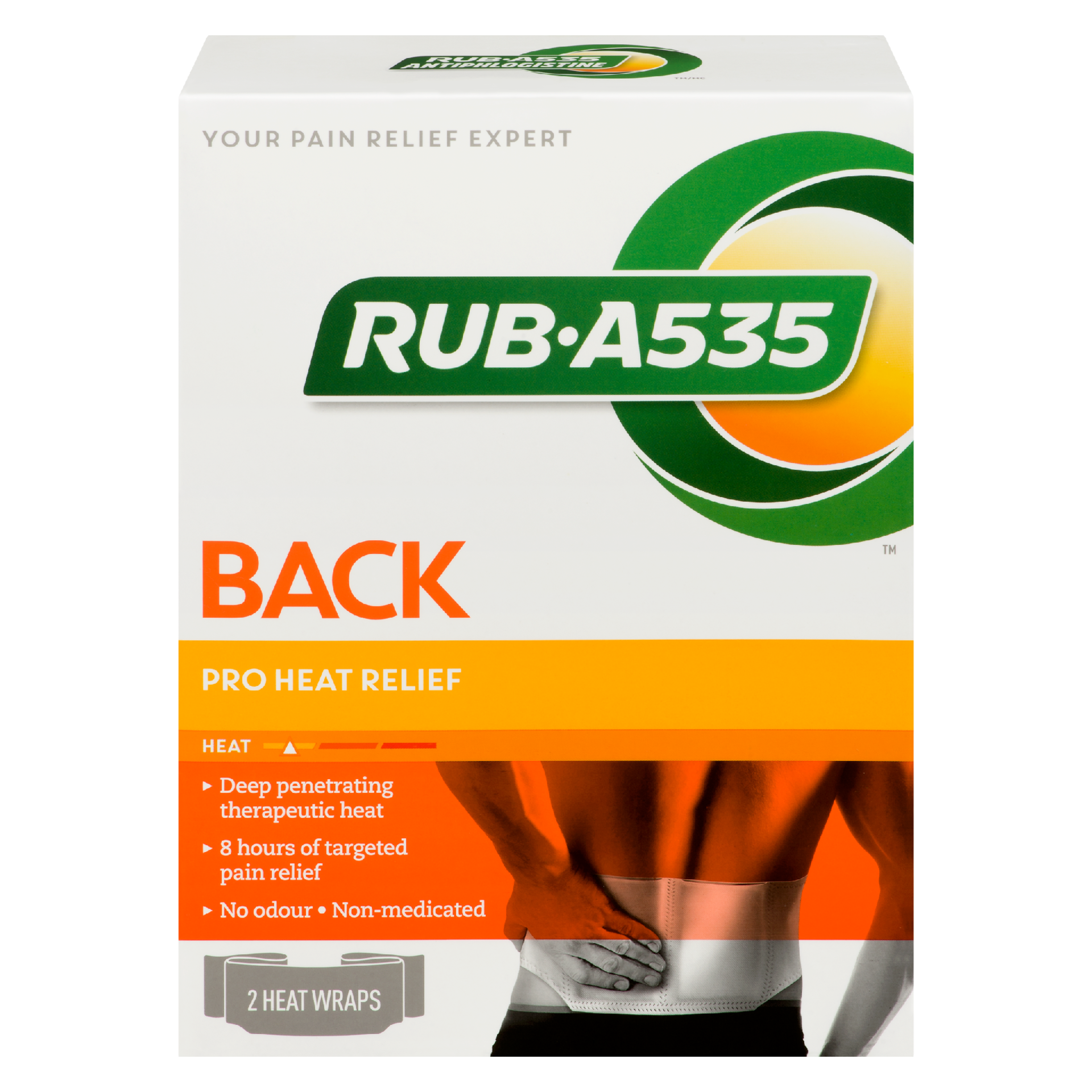 Rub A535 Back Heat Wraps Pro Heat Relief 2 Heat Wraps
