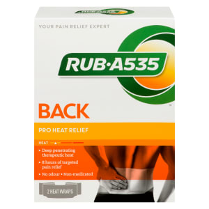 Rub A535 Back Heat Wraps Pro Heat Relief 2 Heat Wraps