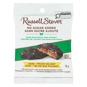 Russell Stover Pecans & Caramel in No Sugar Added Candy Dark Pecan Delight 68 g
