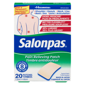 Salonpas Pain Relieving Patch 7.2cm x 4.6cm 20 Patches