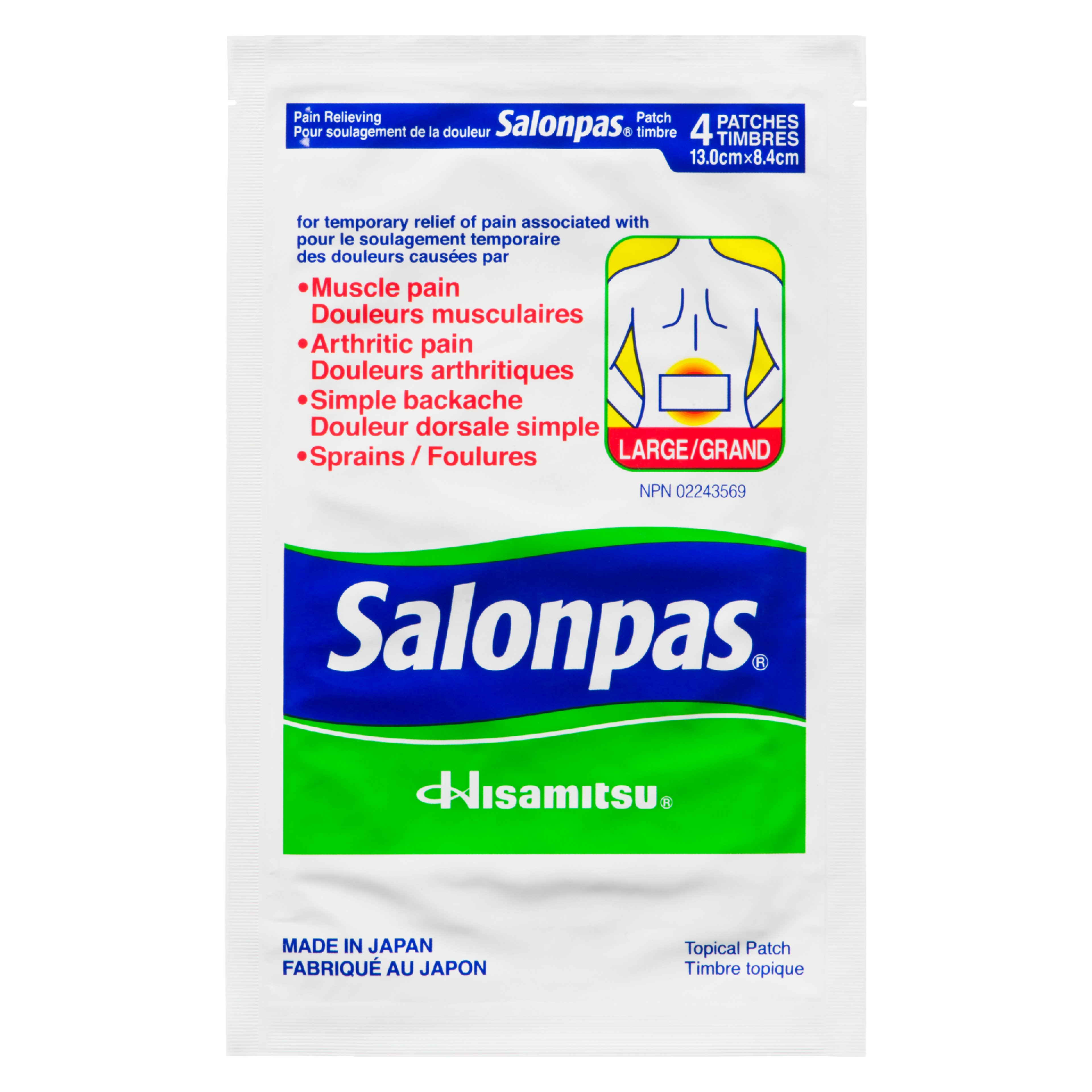 Salonpas Topical Patch Large 4 Patches